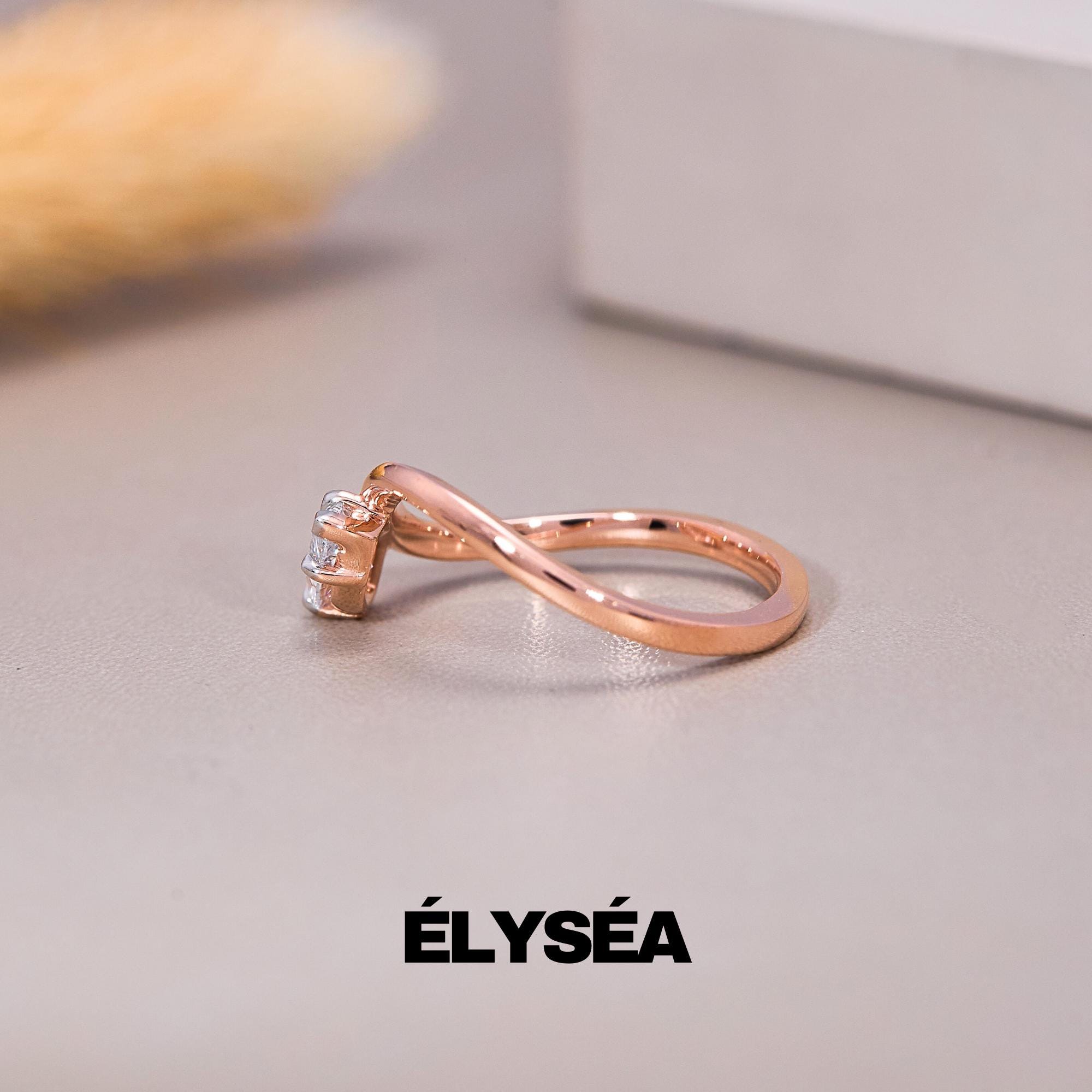 Unique Engagement Ring/ 14k Gold Marquise Cut Ring with Lab Grown Diamond/ Fine Jewelry for Women/ Modern Solitaire Engagement Ring