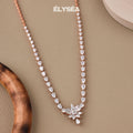 Solid 14K Rose Gold Tennis Choker Necklace, 9.09 Ct F/VS1 Certified Emerald & Pear Cut Lab Grown Diamond, Wedding Jewelry, Gold Necklace