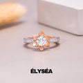 Diamond Ring, 14k Gold Floral Diamond Ring, Engagement ring,  Floral Lab Grown Diamond Ring, Minimalist Diamond Flower, Wedding ring
