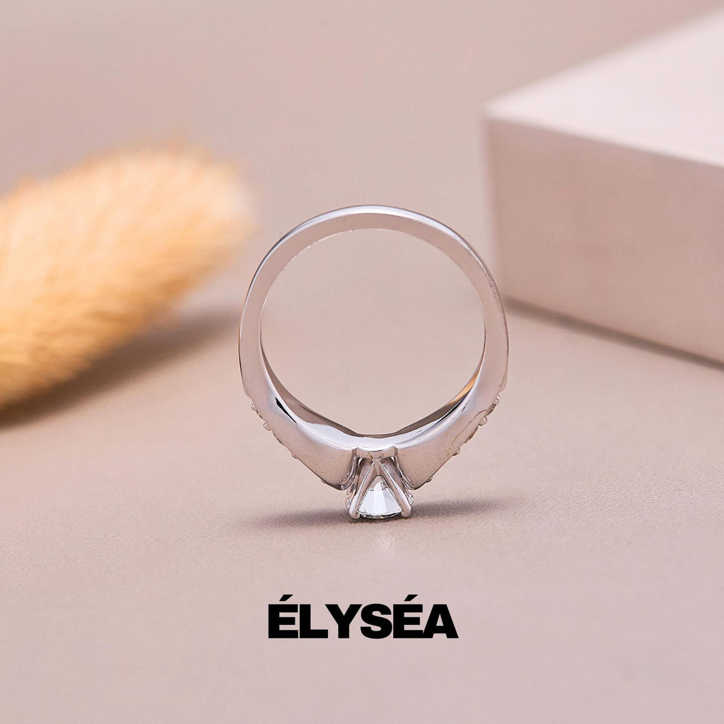 Dainty Round Lab Grown Diamond Promise Ring, Diamond Set in Prongs, Diamond Engagement Ring for Women, Ring in Yellow, White, Rose Gold