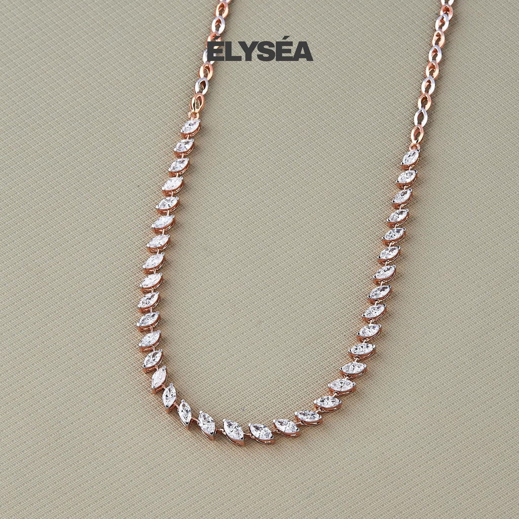 8.61Ct Lab grown Diamond Tennis Necklace, 14k White Gold Diamond Statement Necklace,  Marquise Cut  Diamond Layer Necklace for Bridal Gift