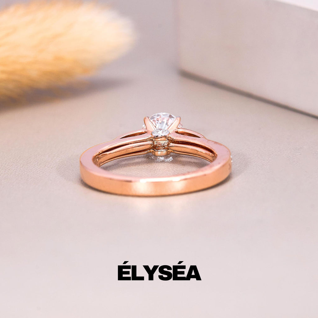 Engagement Ring Round Cut, 1.38 Ctw 14k Gold Lab Grown Round Diamond Engagement Ring, Minimalist Wedding Ring, Diamond Ring, Fine Jewelry