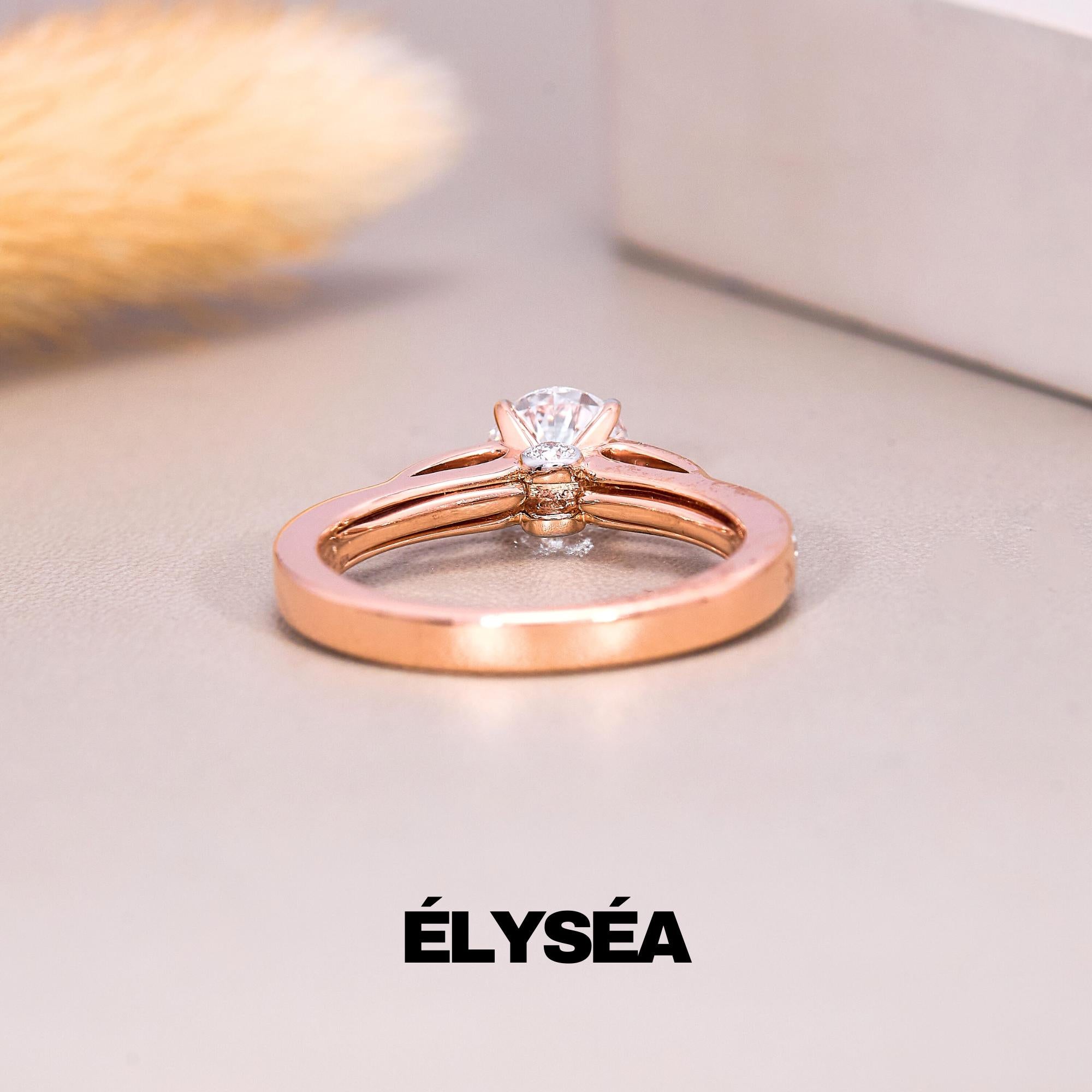 Engagement Ring Round Cut, 1.38 Ctw 14k Gold Lab Grown Round Diamond Engagement Ring, Minimalist Wedding Ring, Diamond Ring, Fine Jewelry