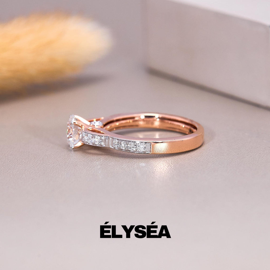Engagement Ring Round Cut, 1.38 Ctw 14k Gold Lab Grown Round Diamond Engagement Ring, Minimalist Wedding Ring, Diamond Ring, Fine Jewelry