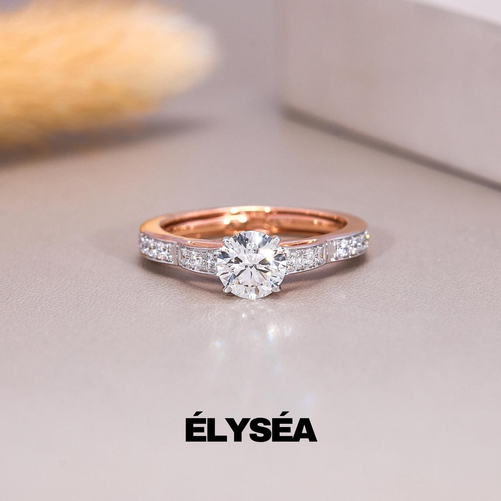 Engagement Ring Round Cut, 1.38 Ctw 14k Gold Lab Grown Round Diamond Engagement Ring, Minimalist Wedding Ring, Diamond Ring, Fine Jewelry