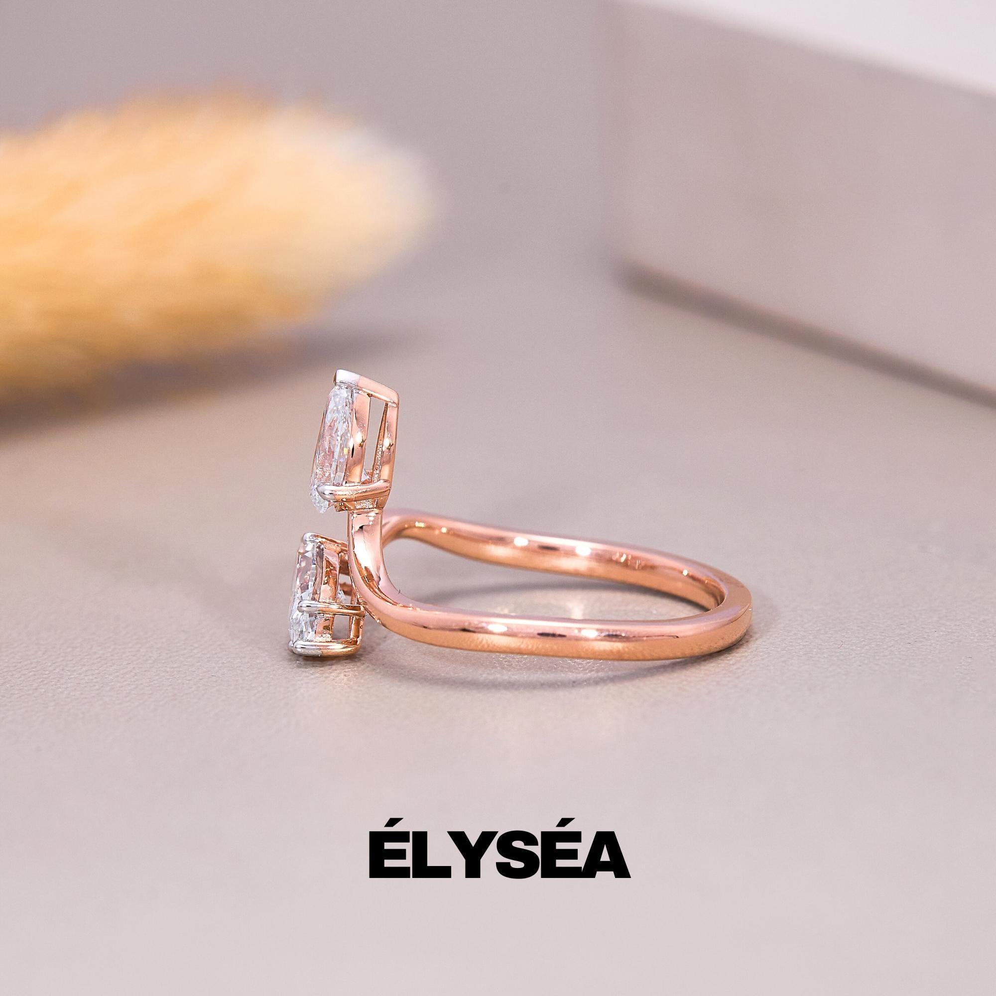 Toi et Moi Ring, Promise Ring, Engagement Ring, Two Stone Ring, Wedding Ring, Anniversary Gift, Gift for Her