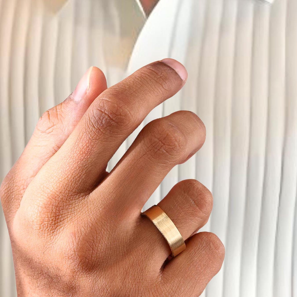 Round Lab Grown Diamond Men's Wedding Ring, Matte Finish Wedding Band, Perfect Ring for Him