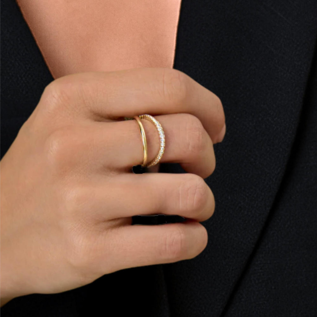 Lab Grown Round Diamond Wedding Band, 14K Gold Anniversary Ring