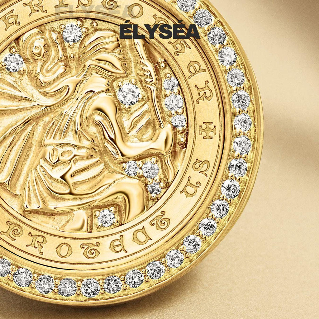 14K Gold Saint Christopher Pendant, Men's Religious Medal, Gift for Men, Spiritual Protection Pendant
