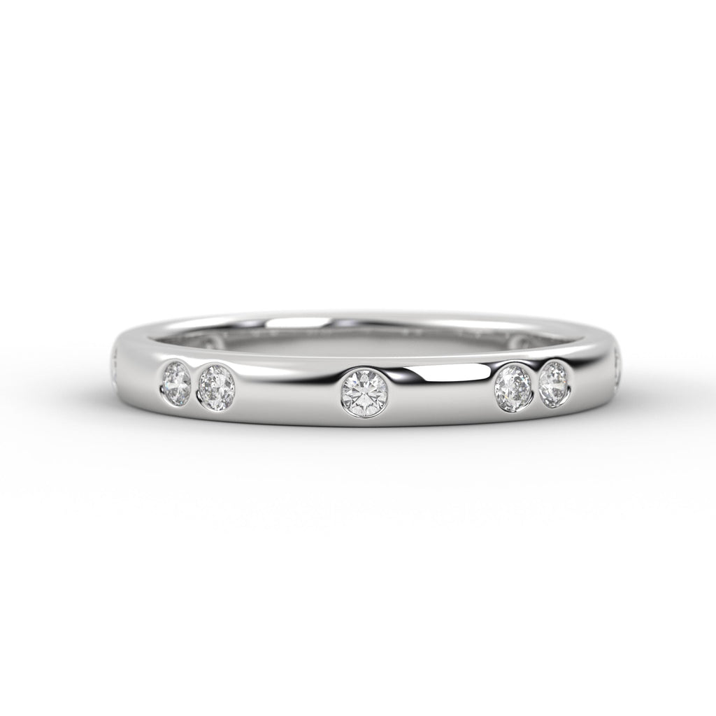 14K Solid Gold Diamond Wedding Ring for Women / Stacking Ring / Anniversary Gift