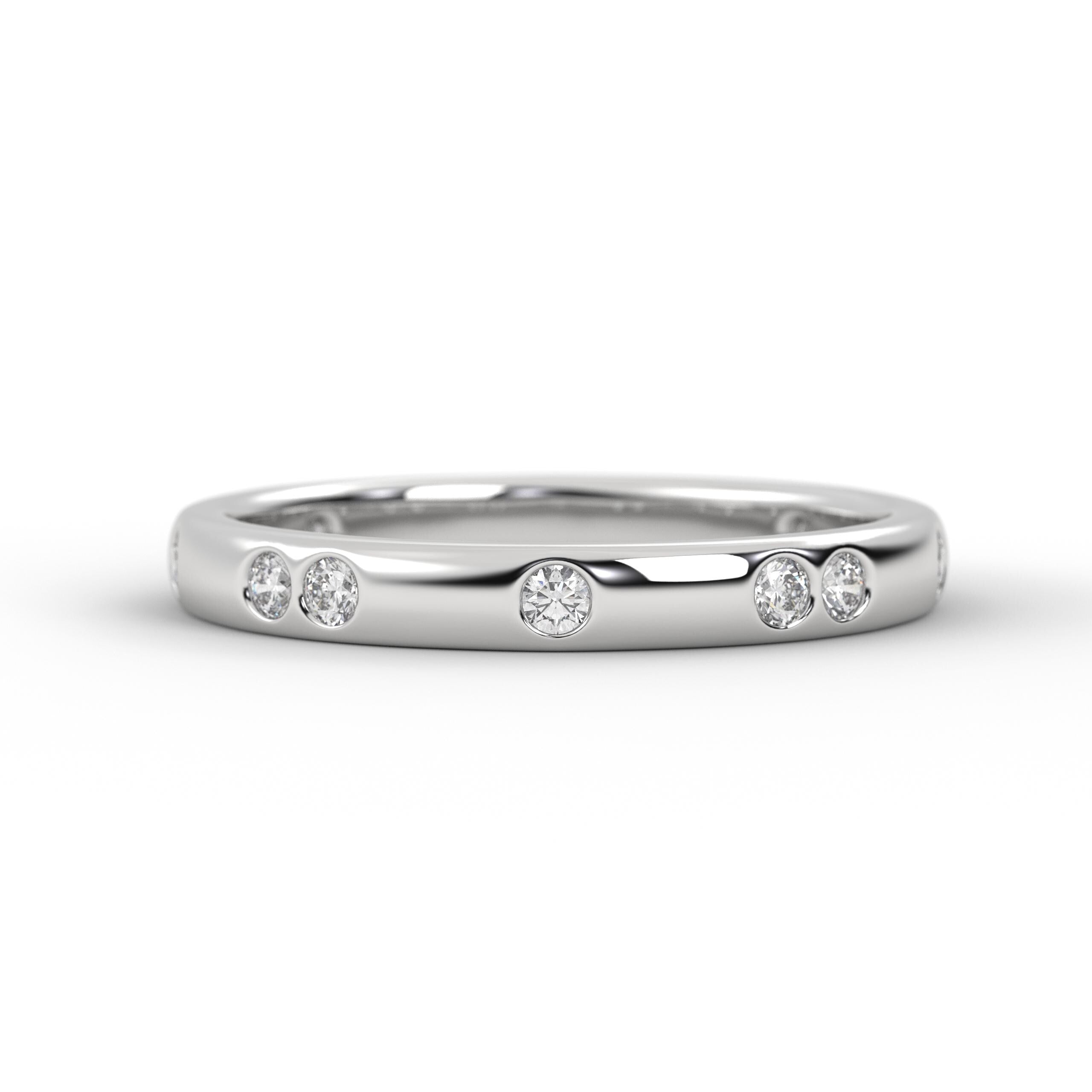 14K Solid Gold Diamond Wedding Ring for Women / Stacking Ring / Anniversary Gift