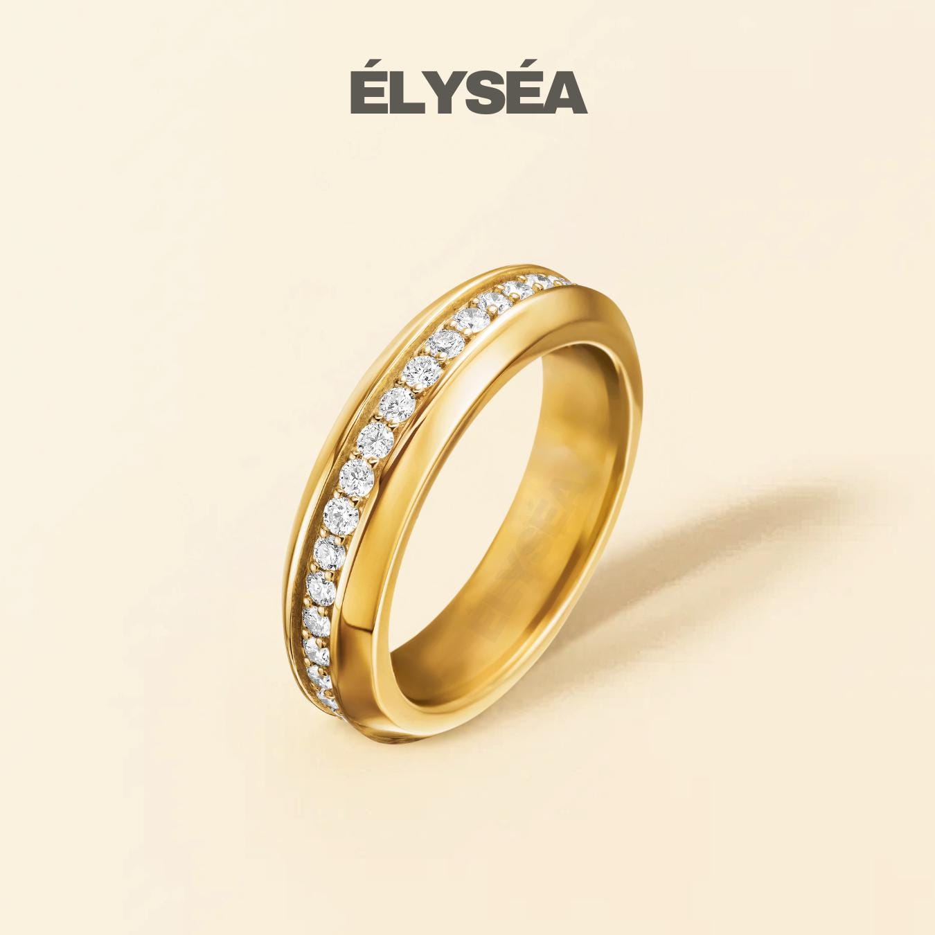 14K Gold Round Cut Lab Grown Diamond Men's Wedding Band Ring