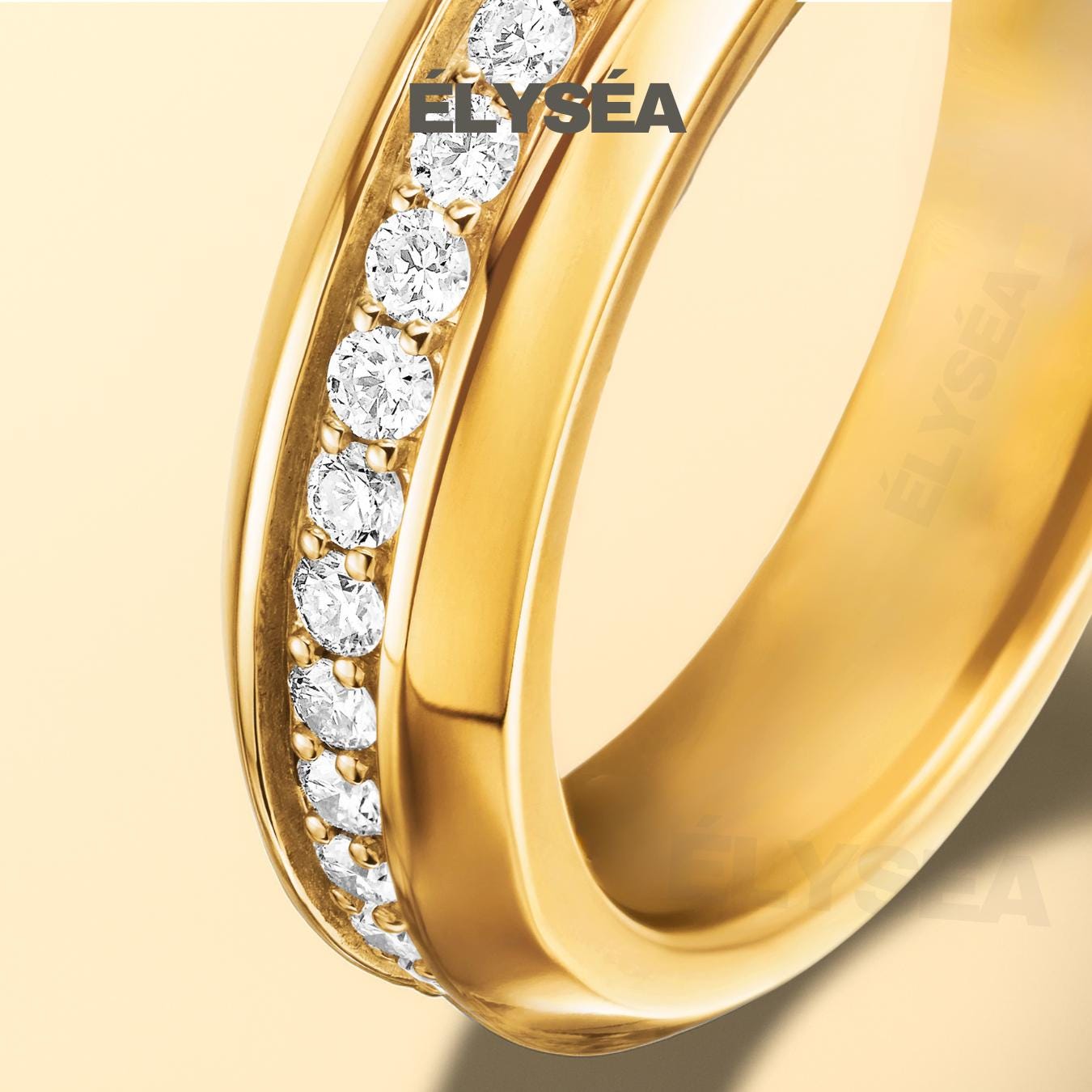 14K Gold Round Cut Lab Grown Diamond Men's Wedding Band Ring