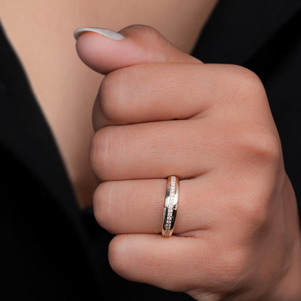 14K Solid Gold Chunky Signet Ring, Dome Women's Wedding Ring