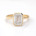 3CT Emerald Cut  Solitaire Ring, 14K Yellow Gold Engagement Ring