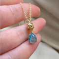 Memento Mori Birthstone Necklace, 14K Gold Skull, Minimalist Skull Necklace
