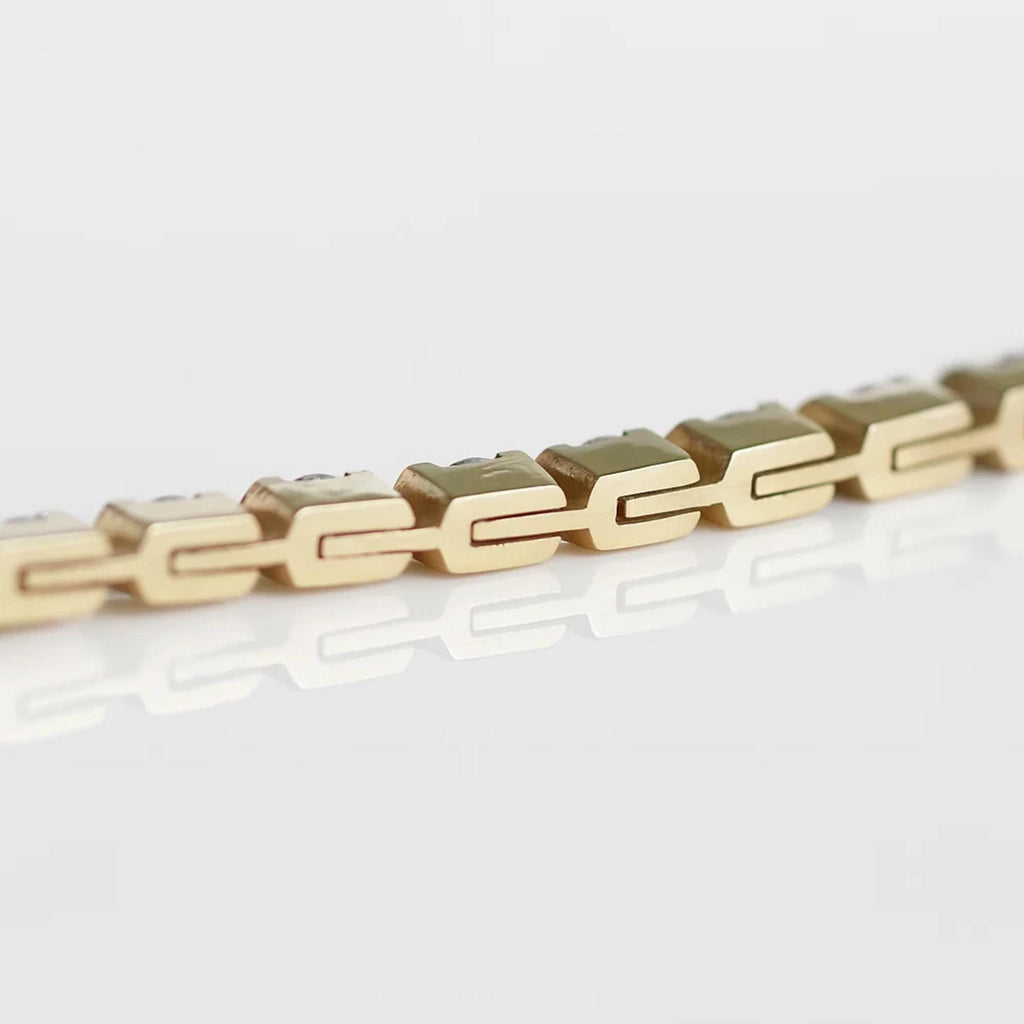 Oval Cut Lab Grown Diamond Tennis Bracelet, 14K Yellow Gold Bridal Wedding Bracelet