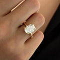 4 Carat Cushion 14K Yellow Gold Lab Diamond Engagement Ring