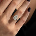 3 Carat Pear Cut Lab Grown Diamond Engagement Ring / 5 Prong Tear Shape Diamond Solitaire Ring in 14K Gold