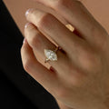 2 Carat Marquise Lab Created Diamond Bezel Set Ring / 14K Gold Split Shank Engagement Ring