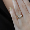 Oval Lab Grown Diamond Bezel Set Solitaire Ring / 14K Gold Unique Oval Diamond Ring