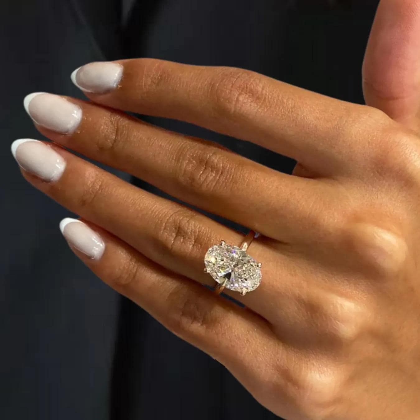 5 Carat Huge Oval Cut Lab Diamond Solitaire Ring, Lab Created Diamond, 14K Solid Gold Engagement Ring