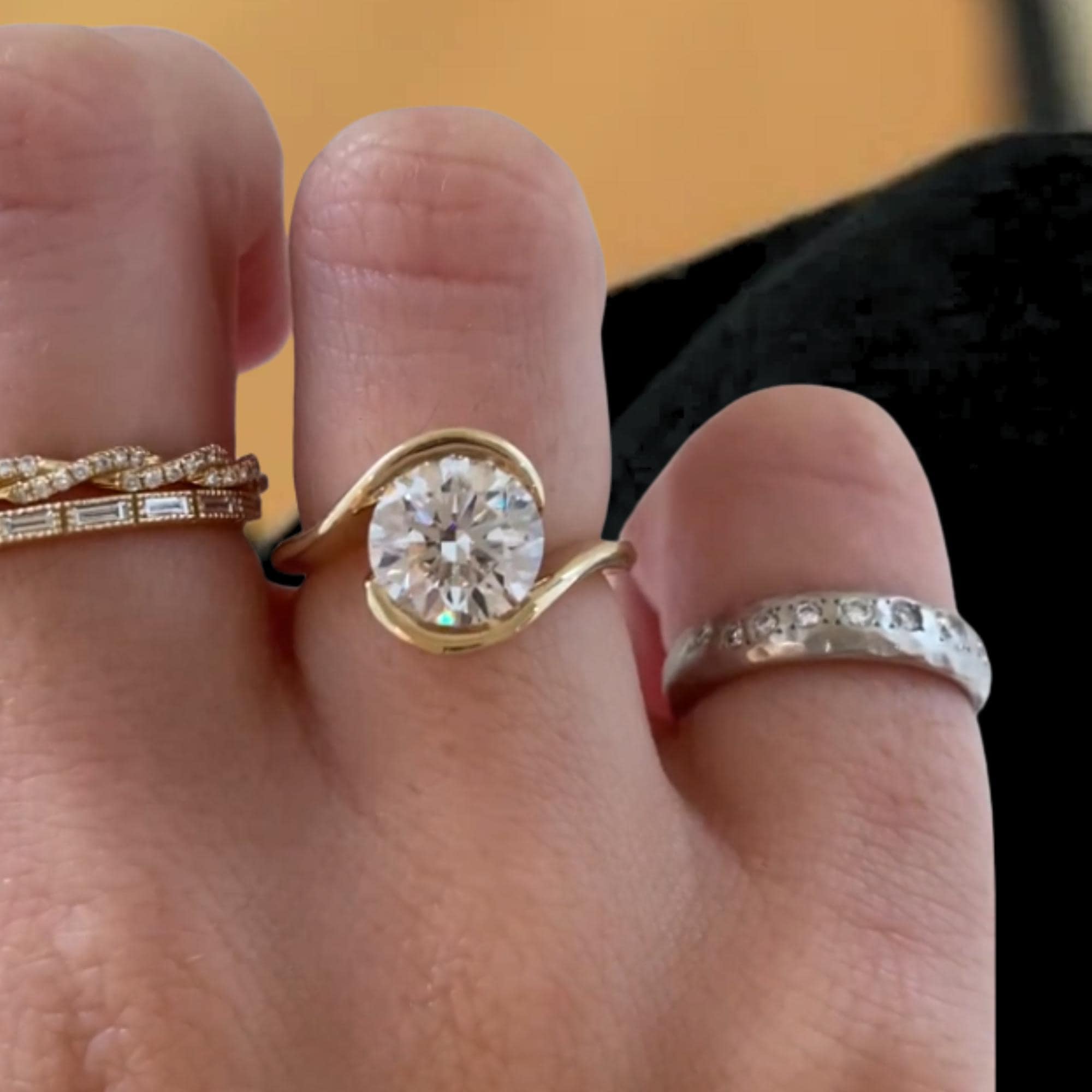 14K Yellow Gold Celtic Style Solitaire Lab Diamond Engagement Ring Gift For Her