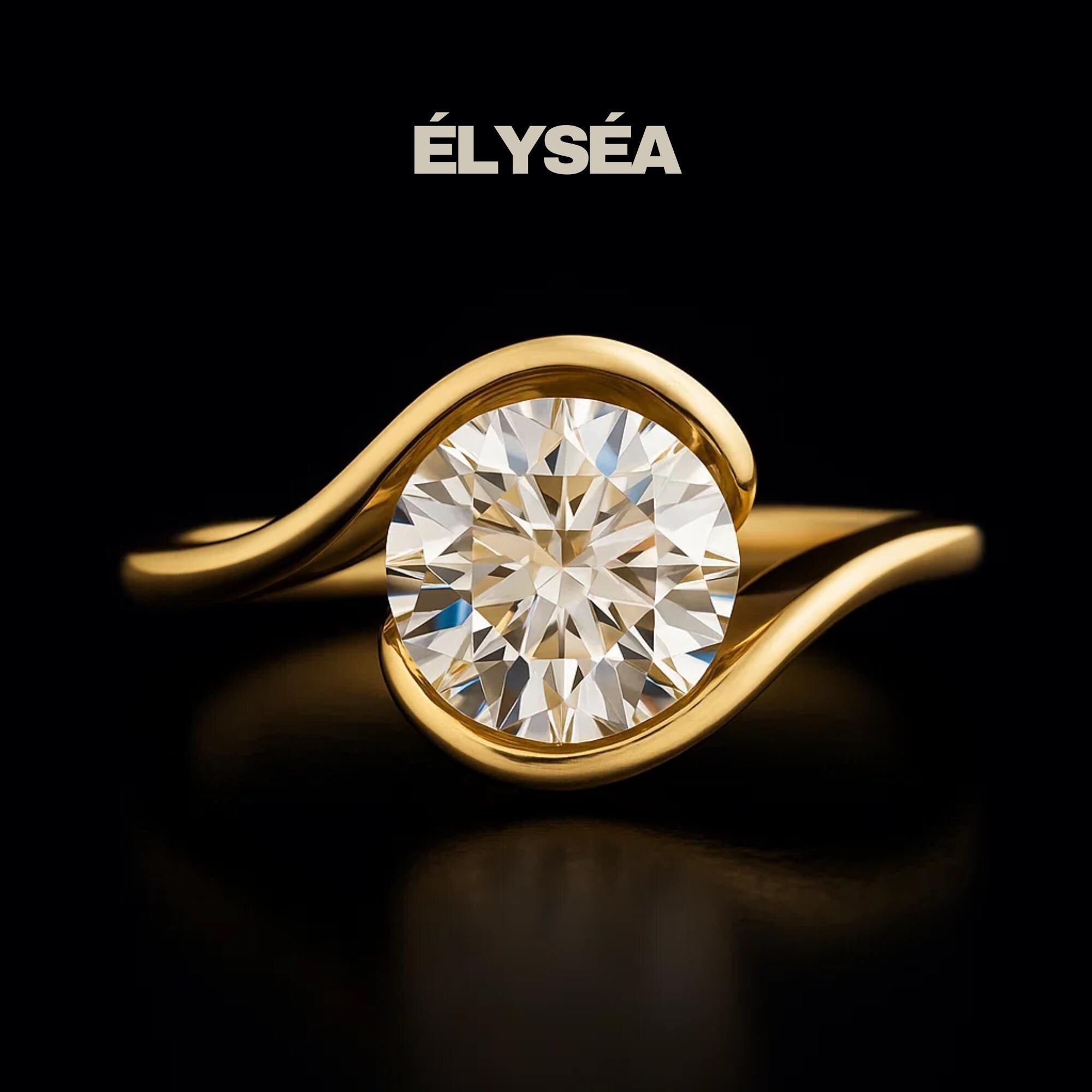 14K Yellow Gold Celtic Style Solitaire Lab Diamond Engagement Ring Gift For Her