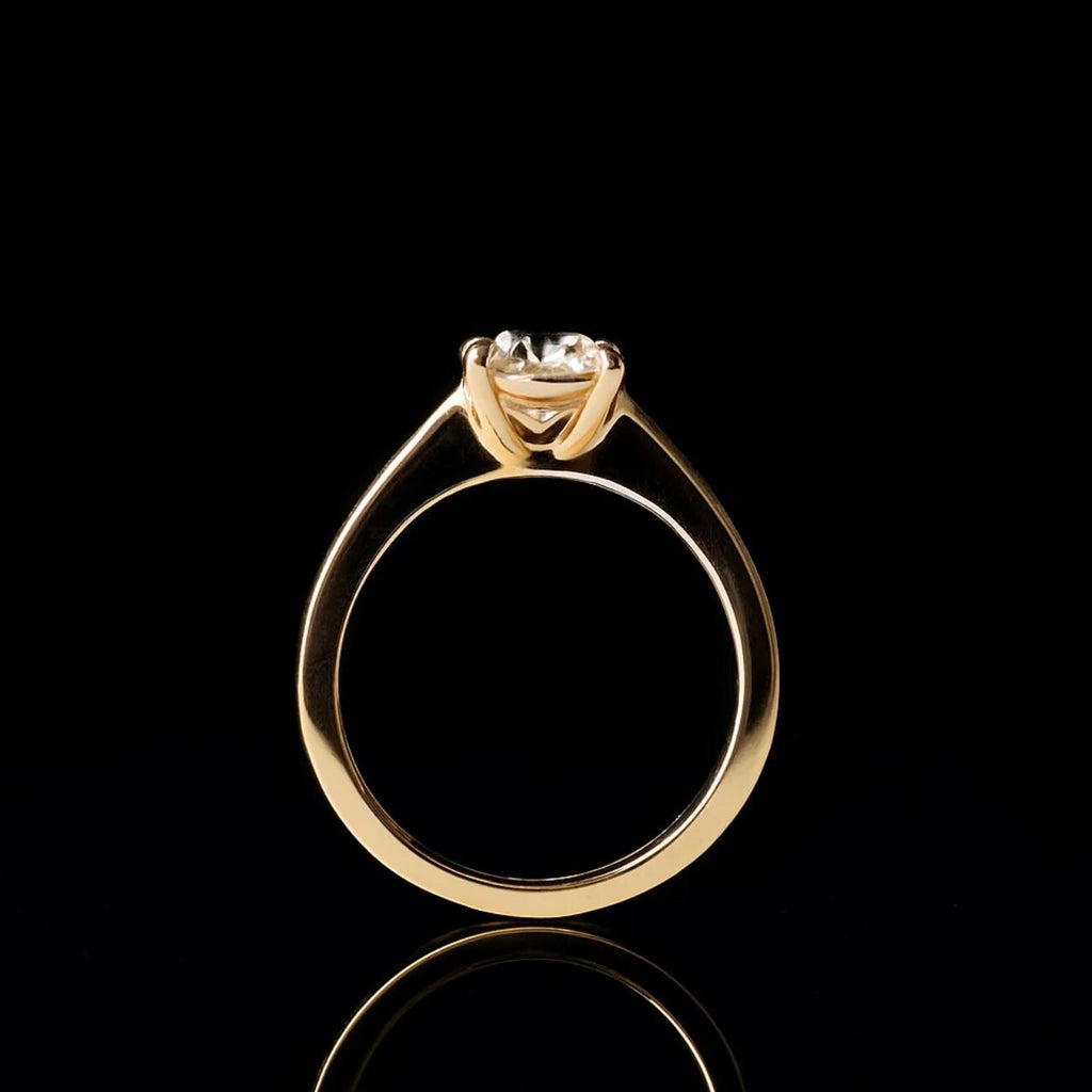 14K Gold Four Prong Setting Oval Shaped Lab Grown Diamond Engagement Ring