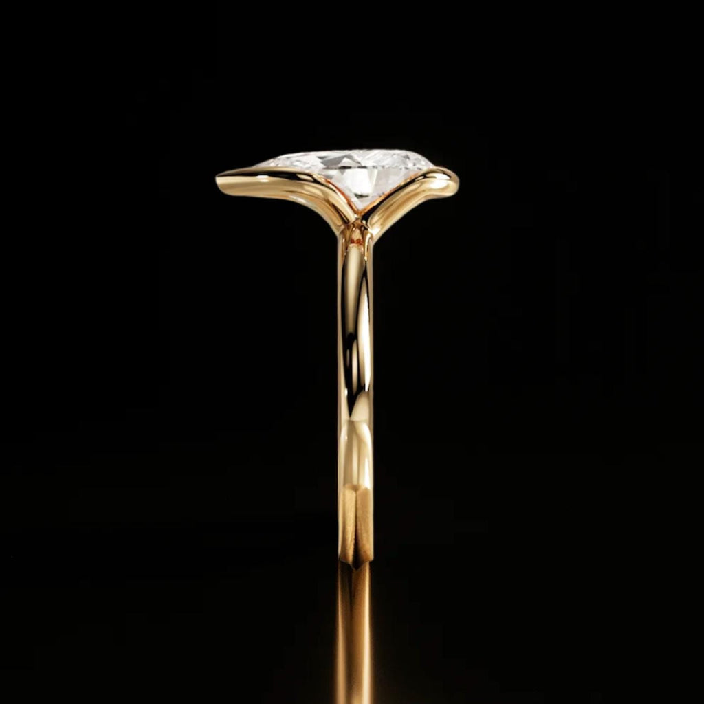 2 Carat Pear Cut Lab Grown Diamond Ring, 14K Gold Wedding Ring