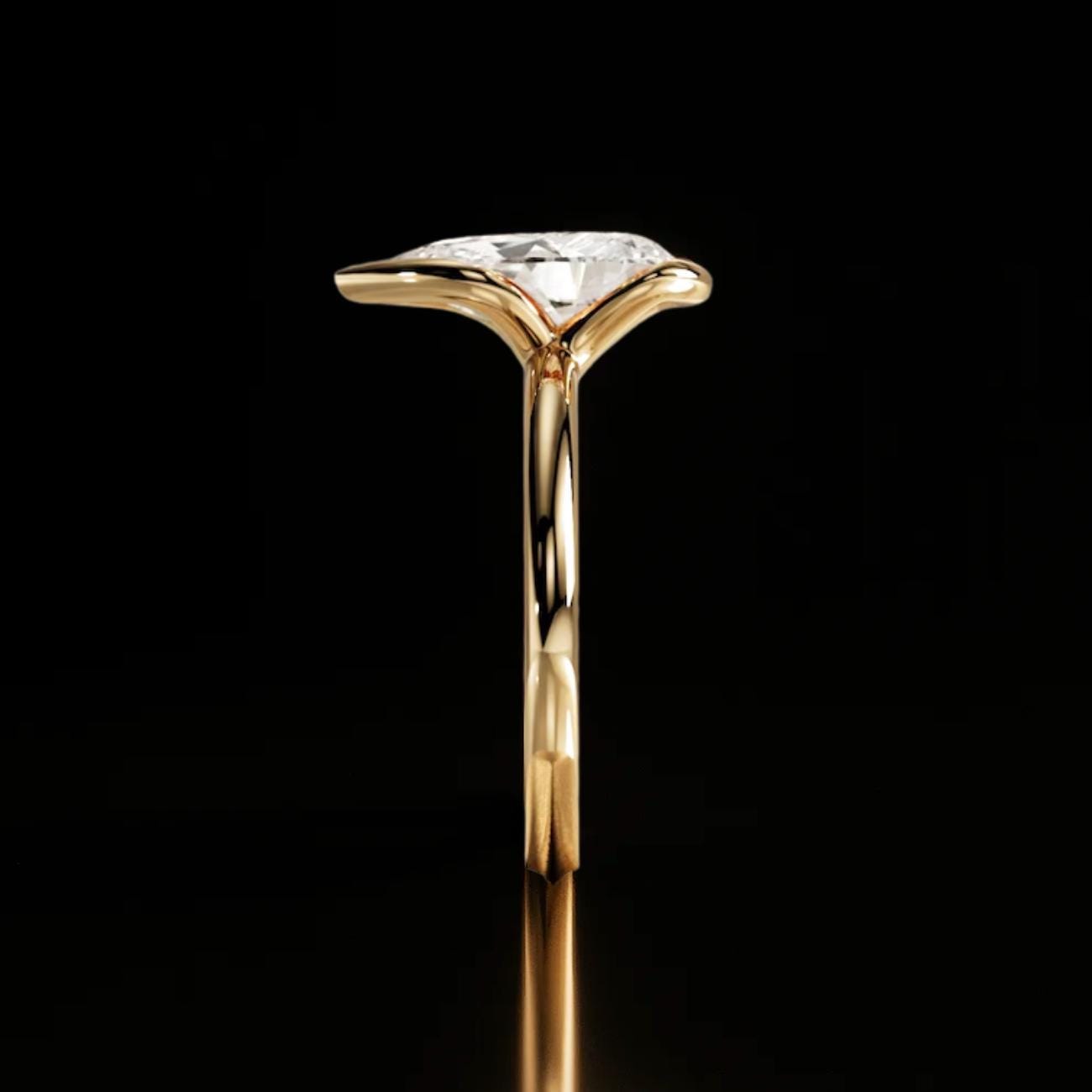 2 Carat Pear Cut Lab Grown Diamond Ring, 14K Gold Wedding Ring