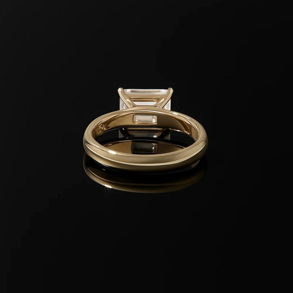 14K Gold Emerald Cut Lab Grown Diamond Engagement Ring -  IGI Certified