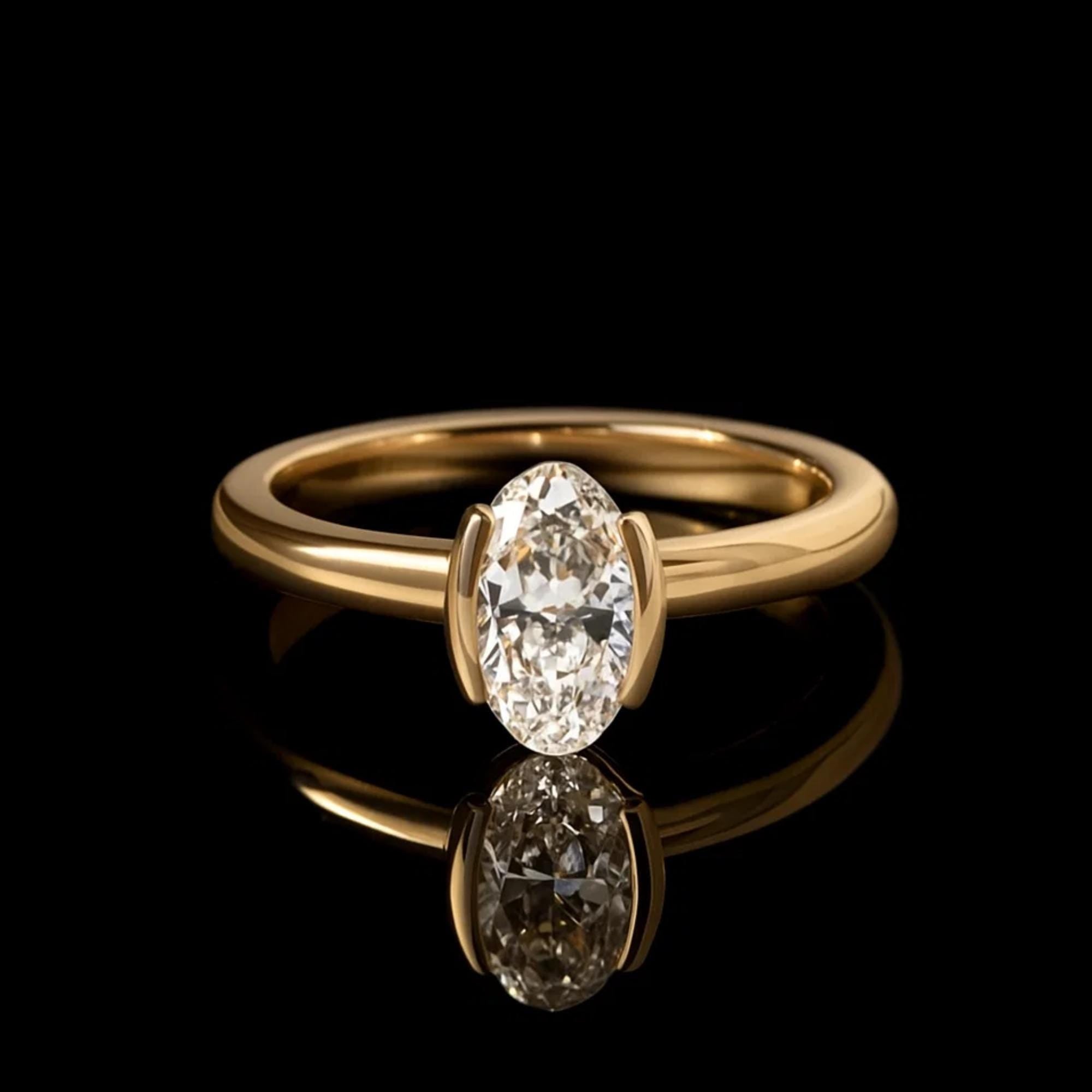 Oval Lab Grown Diamond Engagement Ring Solitaire Wedding Ring 1st Anniversary Ring