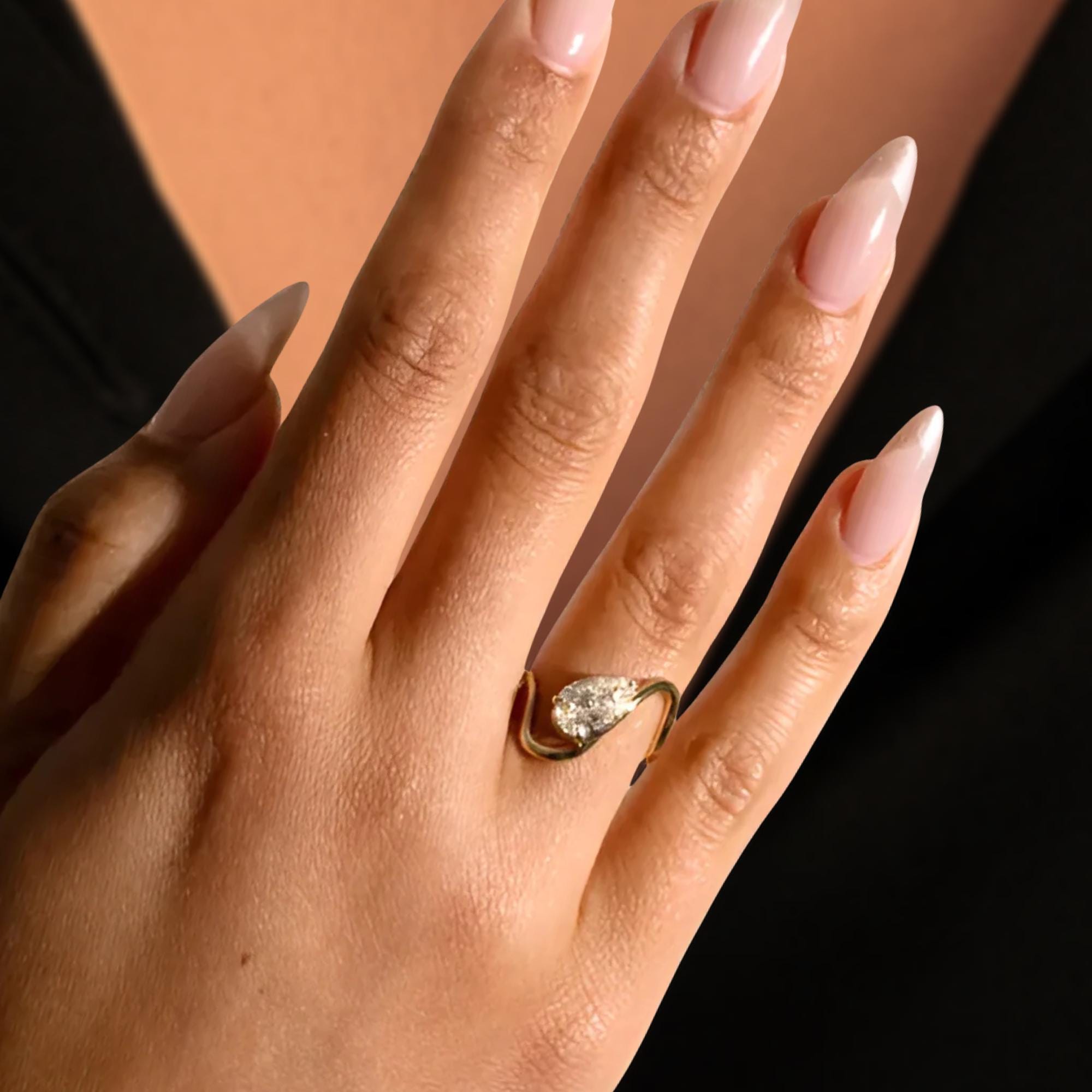 1.50 ctw 14K Gold Pear Shaped Engagement Ring with Lab Grown Diamond, Unique Modern Solitaire Ring