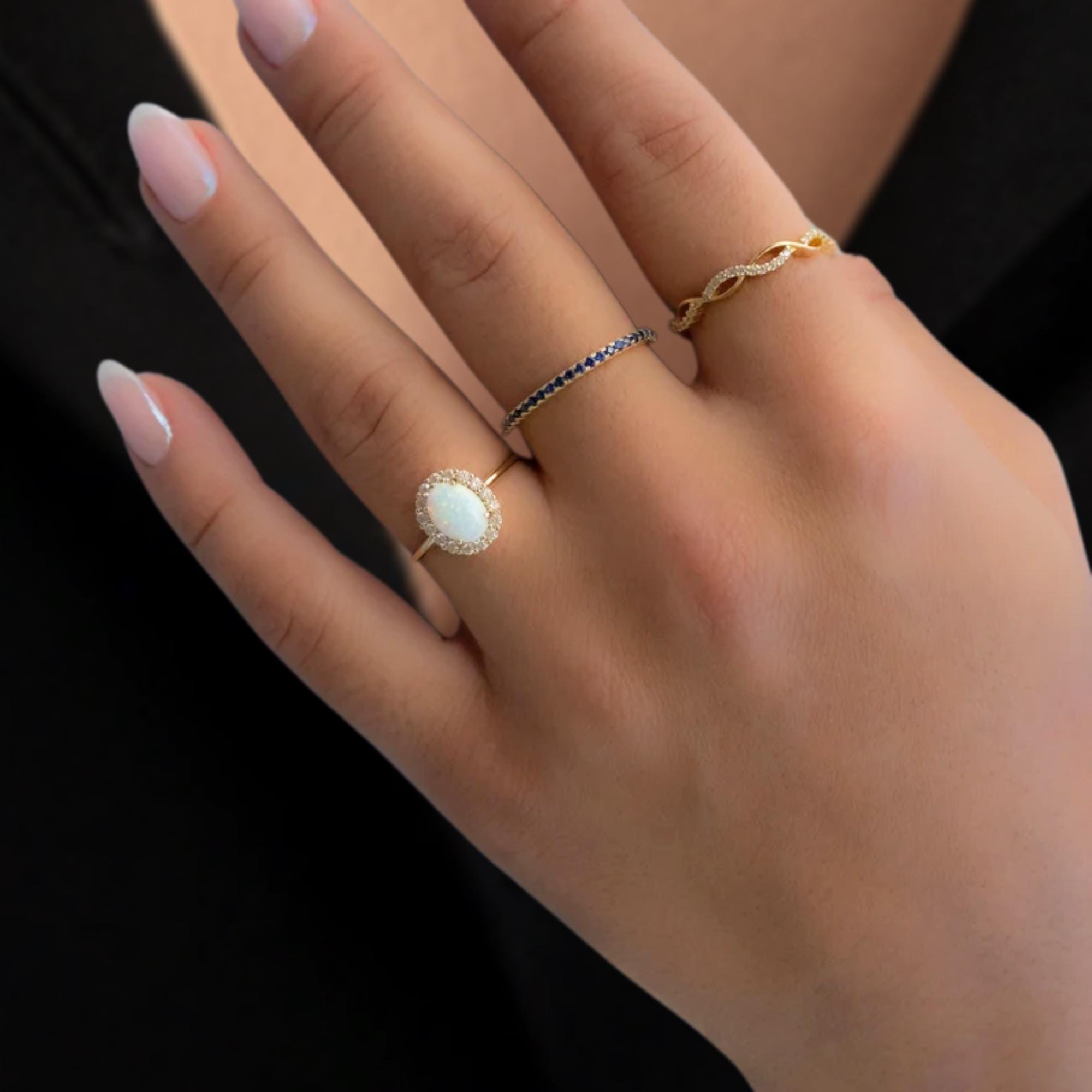 14K Gold October Birthstone Ring, Gift for Mom, Gemstone Ring