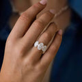 Three Stone Oval Lab Grown Diamond Engagement Ring in 14K Solid Gold