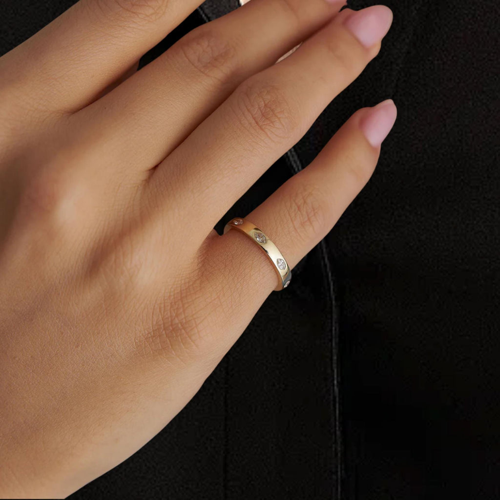 Marquise Shape Lab Grown Diamond Wedding Band, 14K Gold Full Eternity Flush Setting Diamond Anniversary Ring