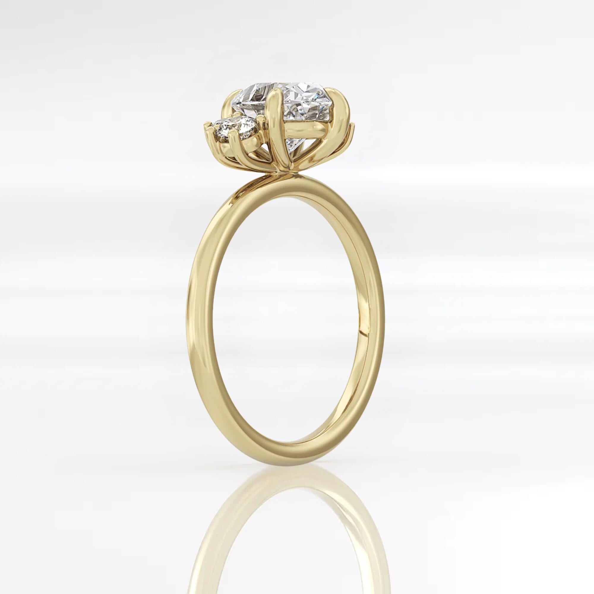 1.50 ctw 14k Gold Oval Shape Lab Grown Diamond Engagement Ring, Minimalist Wedding Ring