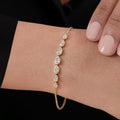 Bezel Set Pear Lab Grown Diamond Bracelet: 14K Yellow Gold Wedding Jewelry