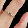 14K Gold Sapphire Engagement Ring | Minimalist Solid Gold Sapphire Ring | Trillion Cut Sapphire Jewelry