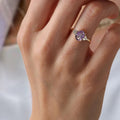 Amethyst Engagement Ring in 14K Gold /  February Birthstone Ring