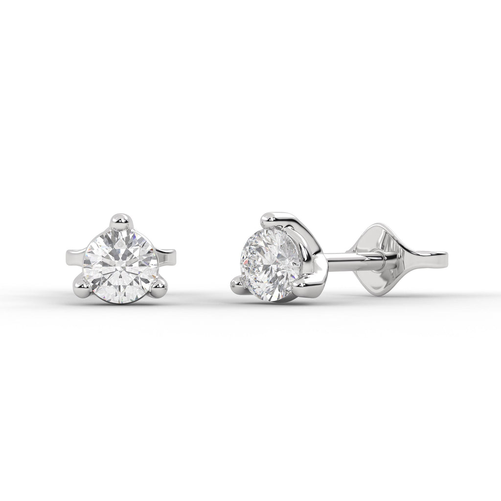 14K Gold Lab Diamond Stud Earrings, CVD Brilliant-Cut Diamond Studs, Classy Round Diamond Studs, Wedding & Bridal, By Elysea Fine Jewelry