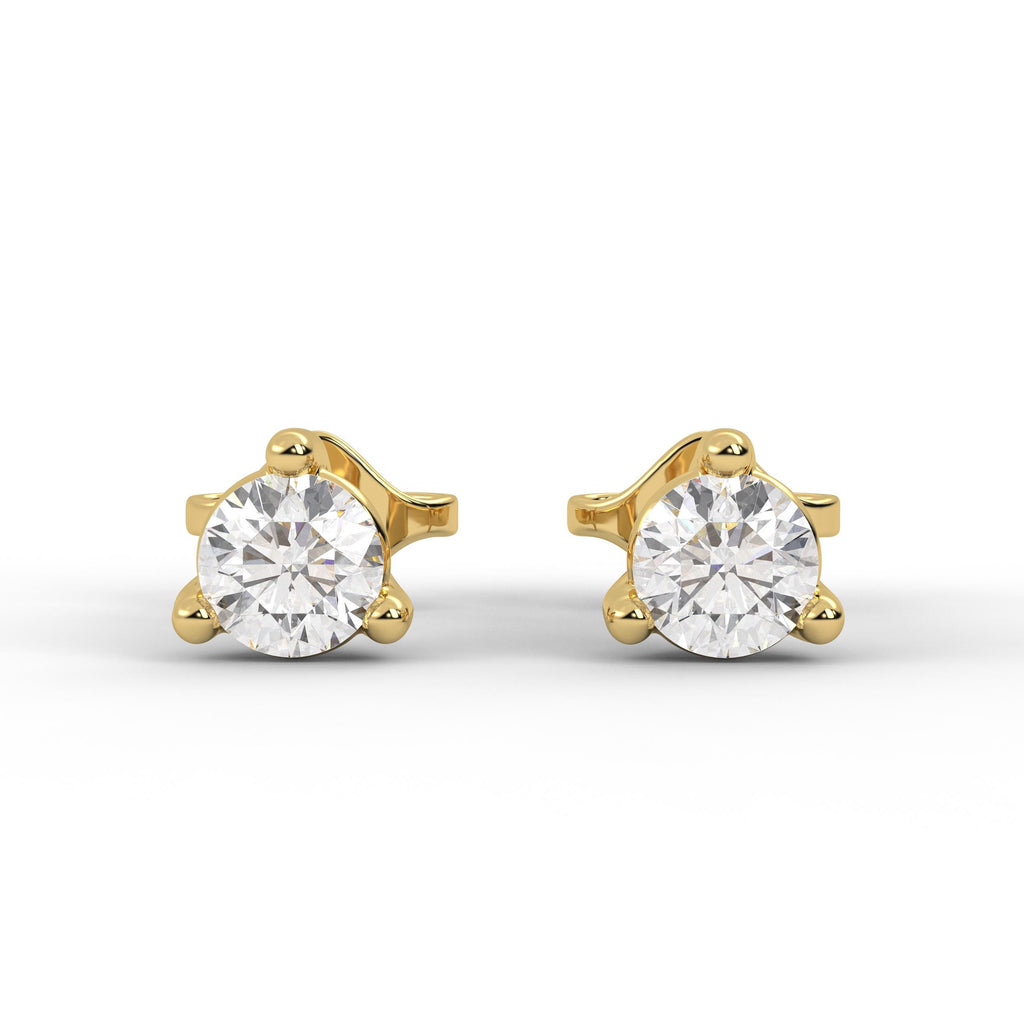 14K Gold Lab Diamond Stud Earrings, CVD Brilliant-Cut Diamond Studs, Classy Round Diamond Studs, Wedding & Bridal, By Elysea Fine Jewelry