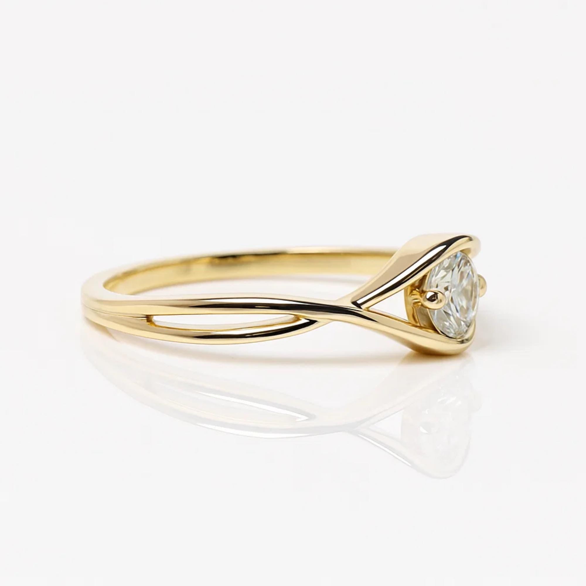 1.0 CT Lab Grown Diamond Engagement Ring: Twisted Shank Solitaire