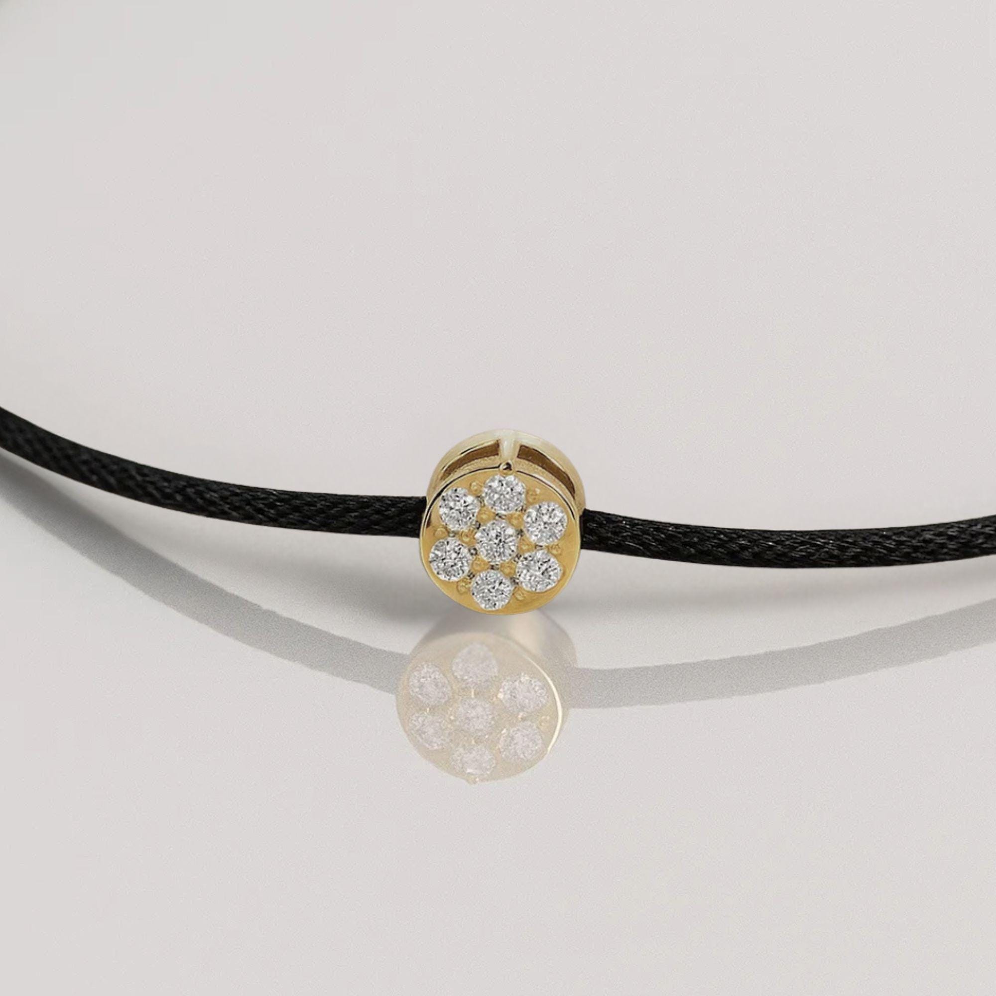 Dainty lab Grown Diamond Disc Charm Bracelet, Gift for Her