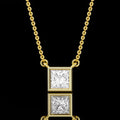 Princess Cut Lab Grown Diamond Bezel Tennis Necklace