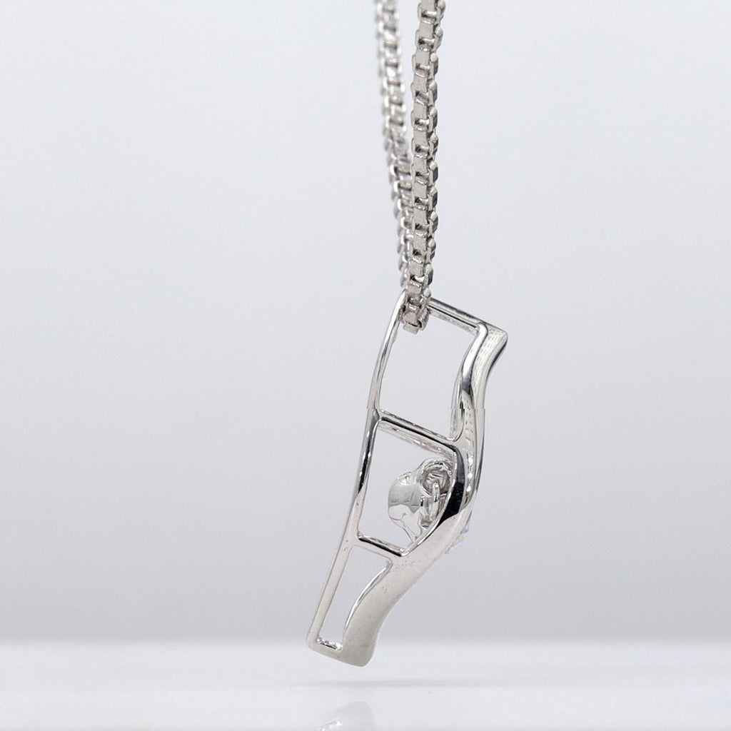 14k Solid Gold Moving Diamond Necklace, Floating Diamond Necklace, Dancing Diamond Marquise Shape Design Pendant Necklace Fine Jewelry Mom