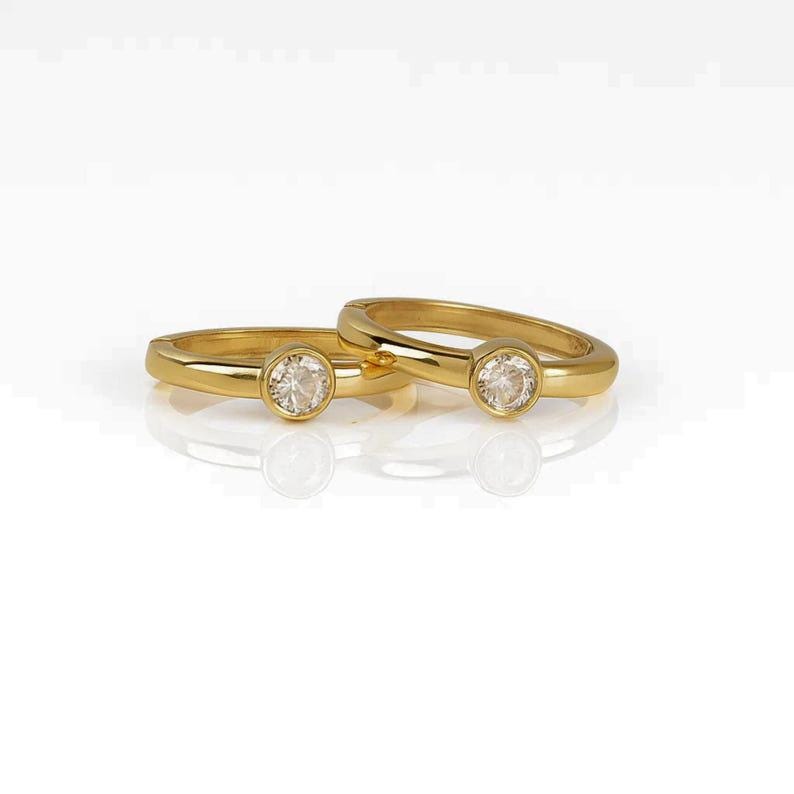 14K Gold Lab Grown Diamond Hoops Earrings