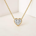 14K Gold Heart Shape Lab Grown Diamond Pendant Necklace