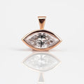 14K Solid Gold East West Marquise Cut Lab Grown Diamond Wedding Pendant For Women